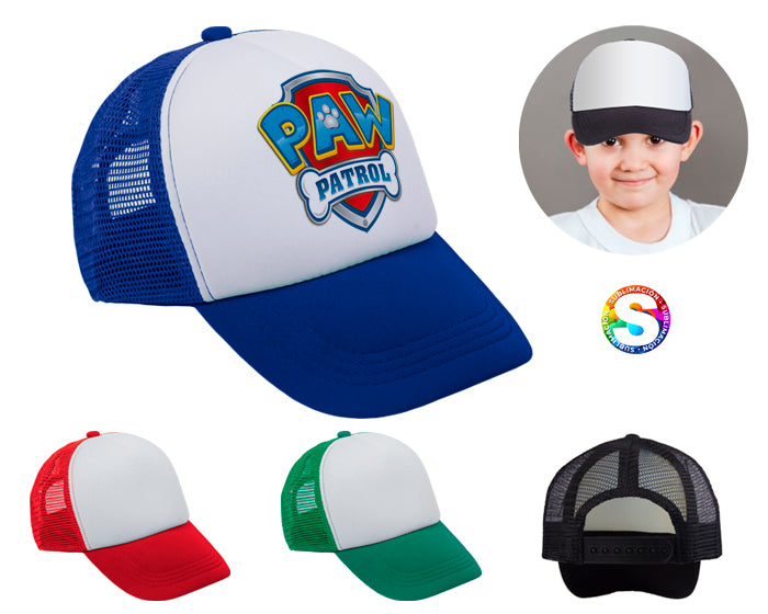 Gorra en poliéster para niños marfil a2640 azul