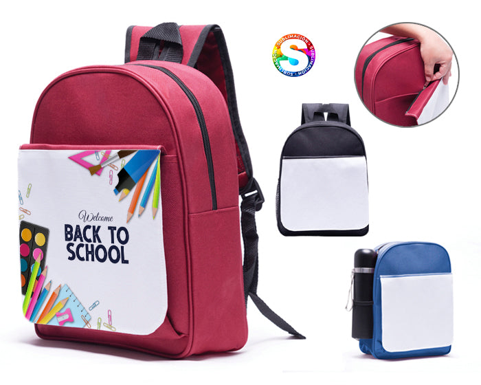 Mini mochila con solapa para sublimación justin a3011 azul
