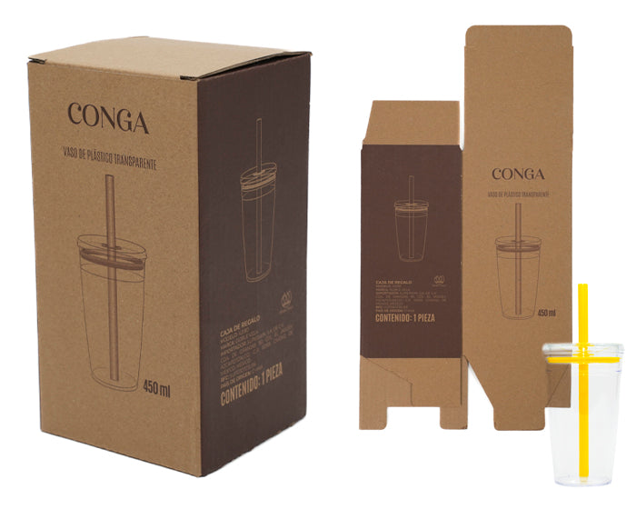 Caja de regalo de cartón para vaso conga, caja conga a3180 café