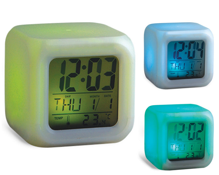Reloj de mesa multifuncional cubo rmf330 blanco