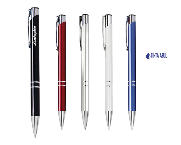 Boligrafo de aluminio premier de tinta azul 2110a plata