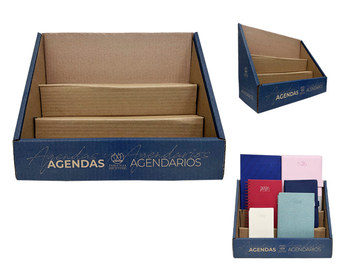 Exhibidor de agendas a2026 azul