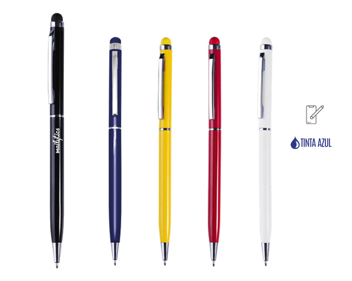 Bolígrafo de aluminio con touch oddra de tinta azul a2113a azul