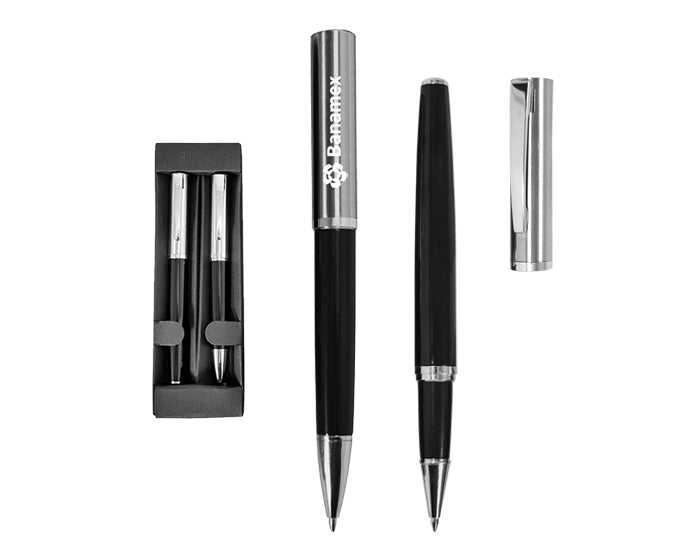 Set de bolígrafos de metal nimbus a2314 negro