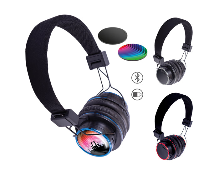 Audífonos bluetooth manos libres de diadema ajustable diplo a2513 rojo