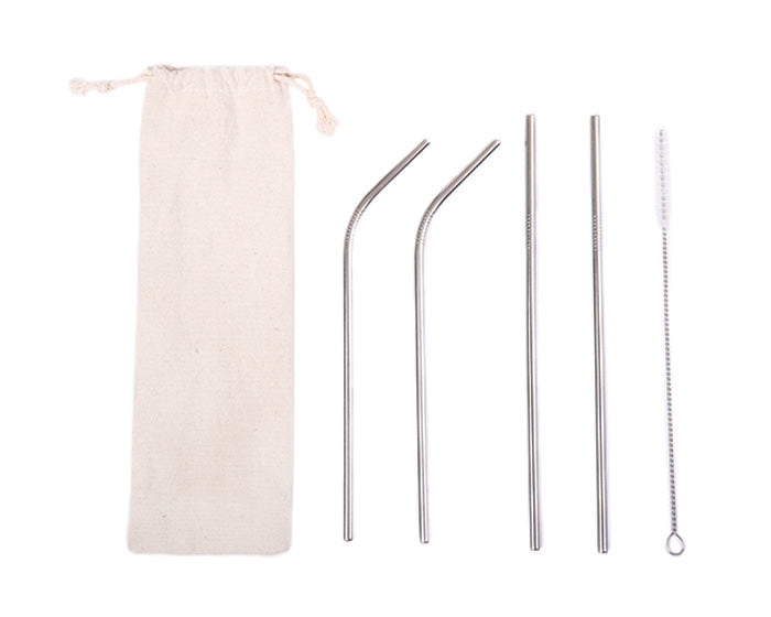 Kit ecológico de popotes acero inox. clean a2647 plata