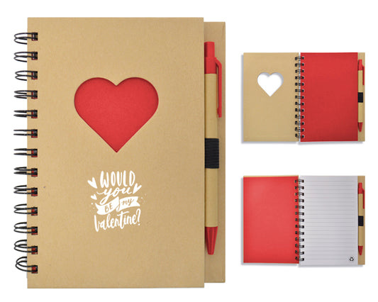 Libreta ecologica corazón lovely a2776 rojo
