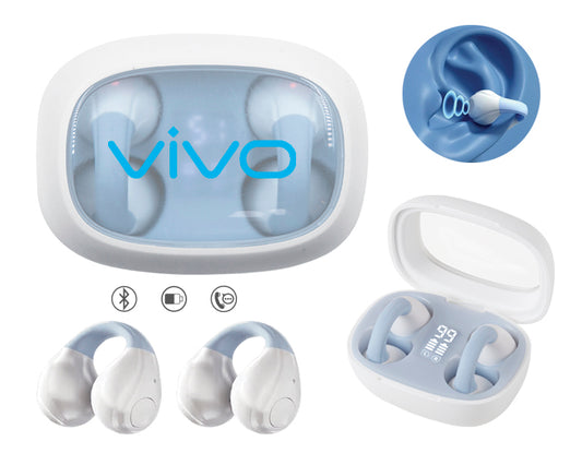 Audífonos bluetooth manos libres con estuche de carga y pantalla led digimon a2825 azul claro