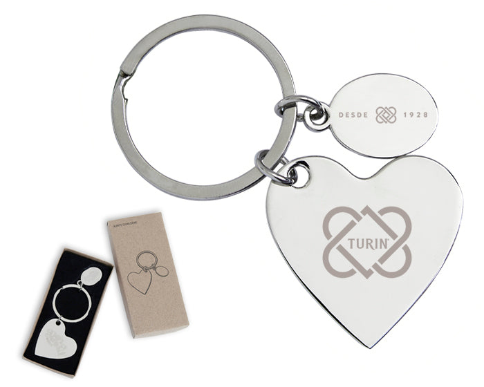 Llavero metálico corazon doki doki a2975 plata