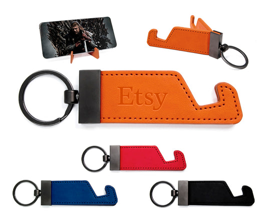 Llavero con soporte para dispositivos mobil a3013 rojo