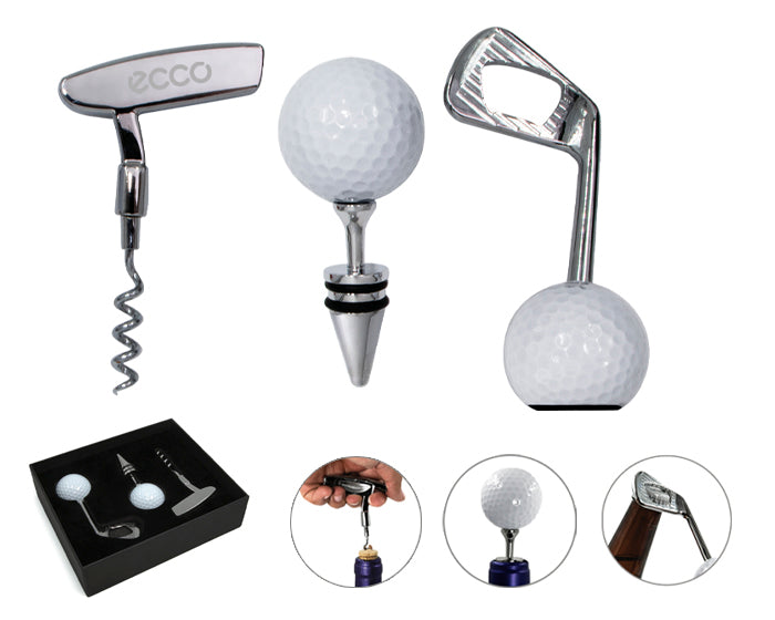 Set de accesorios para vino de golf golfito a3014 negro
