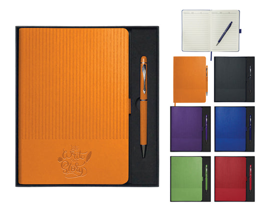 Set de libreta con boligrafo neruda a3018 naranja