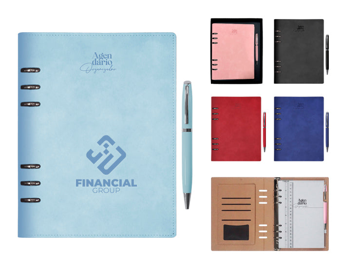 Agendario organizador con arillos hilton a3045 azul claro
