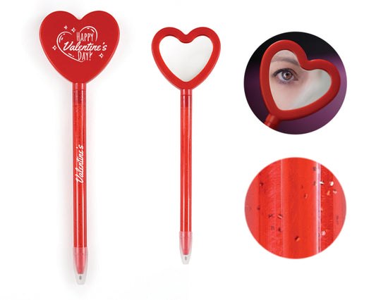 Bolígrafo plástico en forma de corazón latido a3088 rojo